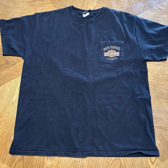 Harley Davidson Hanes Beefy San Diego Shirt Black Large 2012 - Picture 1 of 9